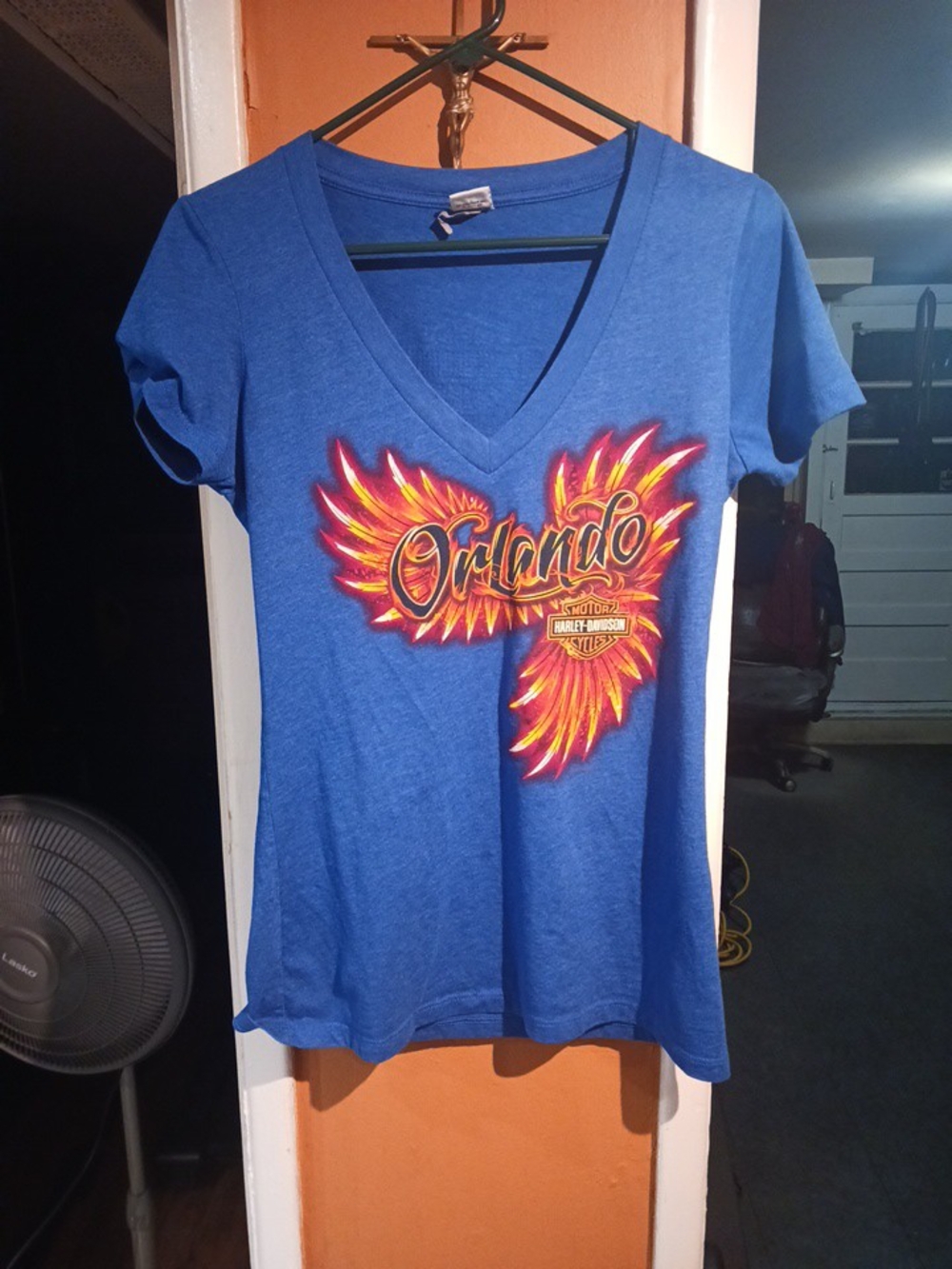 2015 Harley Davidson Orlando Phoenix TShirt Blue Double Sided Print. Size L